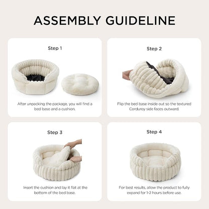 Bedsure ComfyFleece™ Small Cat Bed, Washable Round Cute Pet Beds - Image 5