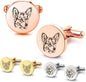 Anavia Pet Portrait & Handwriting Cufflinks Tie Clip Gift Box Set, Personalized by Anavia