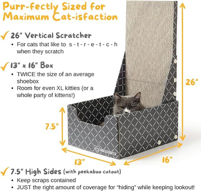 Hide & Scratch Cardboard Cat Scratcher Box & Bed - Image 3