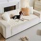 Couch Cover for Dogs Fuzzy Sofa Covers for Pet, Geometric Jacquard Coral by TIWWIE