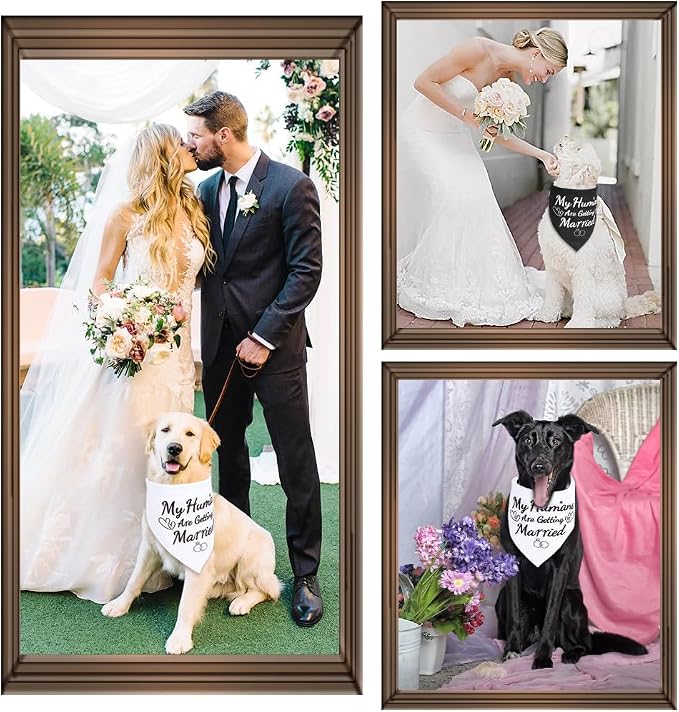 SZEE 2 Pack My Humans are Getting Married Dog Bandanas, Wedding or Engagement - Image 6