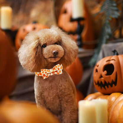Dog Collar - Halloween Pumpkin Bowtie Pet Collar Gift Soft Bow Collar Pet - Image 5