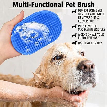 Dog Grooming Brush, Pet Shampoo Bath Brush Dog Grooming Shedding Brush Soothing - Image 3