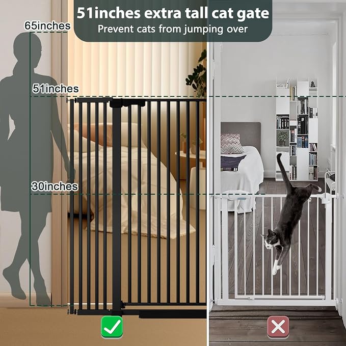 51'' Extra Wide Cat Gate Barrier 30-63'' Wide - Image 2
