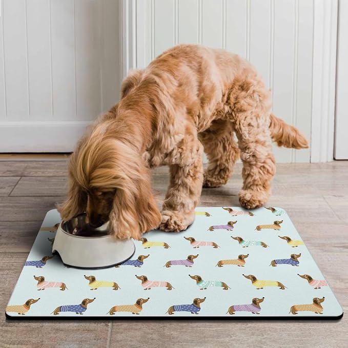 Dachshund Dog Food & Water Mat, Pet Feeding Mat - Image 3
