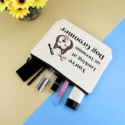 Dog Groomer Gift for Women Makeup Bag Pet Grooming Present Cosmetic Bag Dogs - Image 4