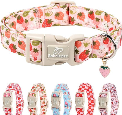 Strawberry Dog Collar for Small Dogs by Babolepet