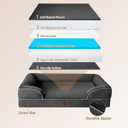 EHEYCIGA Orthopedic Dog Bed for Medium Dogs, Waterproof Memory Foam Medium Pet - Image 5