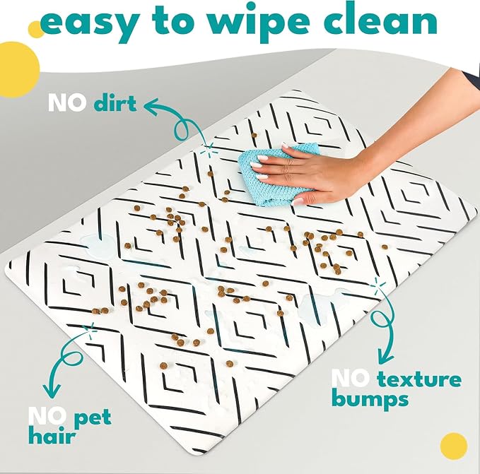 NALALAS Dog Mat for Food and Water, Cat Feeding Mat | Waterproof Dog Bowl Mat | - Image 4