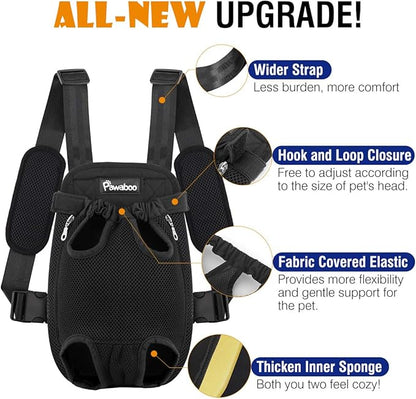 Pawaboo Adjustable Dog Carrier Backpack, Pet Front Cat Carrier Bag - Image 4