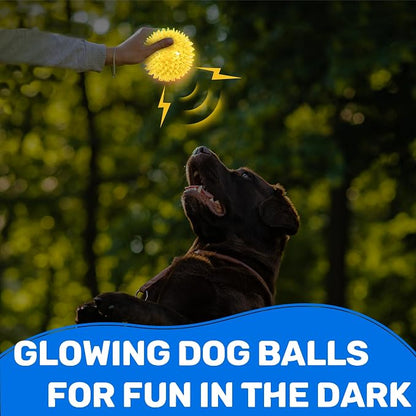 6 Pack 2.5" Light Up Squeaky Dog Balls, Spiky Dog Toy Balls - Image 6