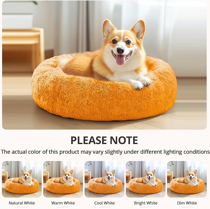 JOLLYVOGUE Calming Dog Bed Medium Size Dog, Anti-Anxiety Donut Medium Pet Bed - Image 8