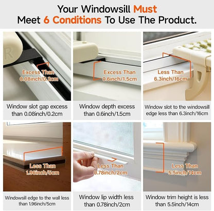 MEWOOFUN Cat Window Sill Perch for Indoor Cats, One-Step Sliding Clamping Slot - Image 7