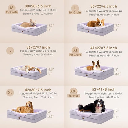 EHEYCIGA Orthopedic Dog Bed for Medium Dog, Waterproof Liner & Washable - Image 5