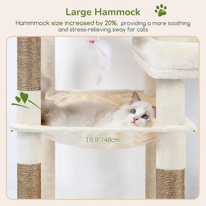 Globlazer Extra Large Platform Cat Tree, 65in Tall Sturdy Cat Tree - Image 5