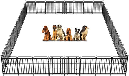 Heavy Duty Dog Playpen: 32 Steel Panels 40" Height, Square Steel Pipe by Committedtobetterpetlife