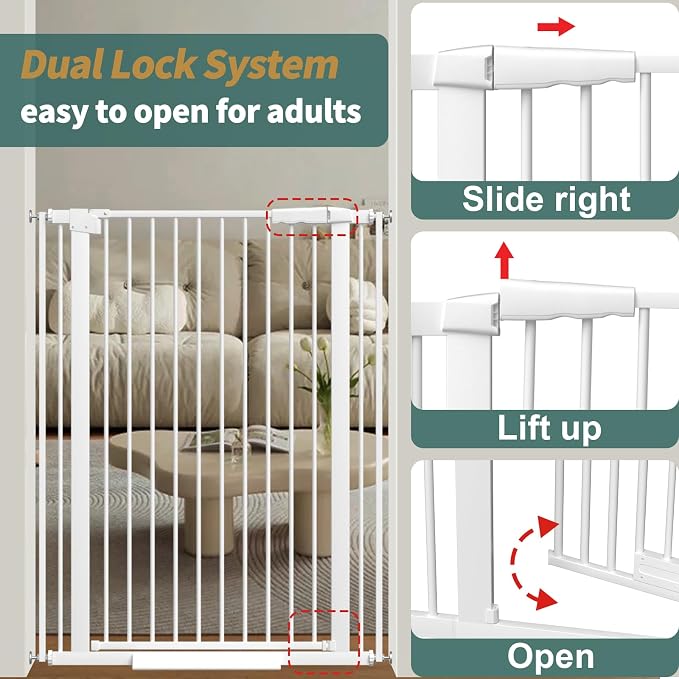 40.55" Tall, 69.48-77.36 Inch Wide, 1.37" Ultra Narrow Spacing Dog Pet Baby - Image 8