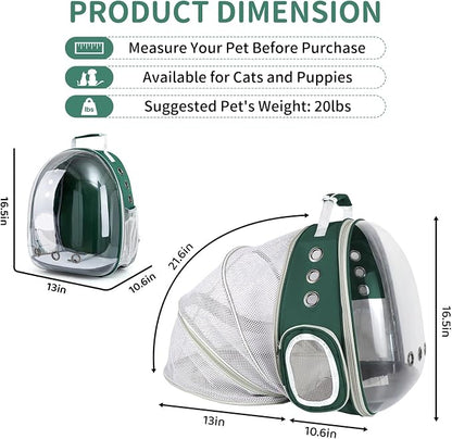 Cat Backpack Carrier, Back Expandable Pet Backpack - Image 2