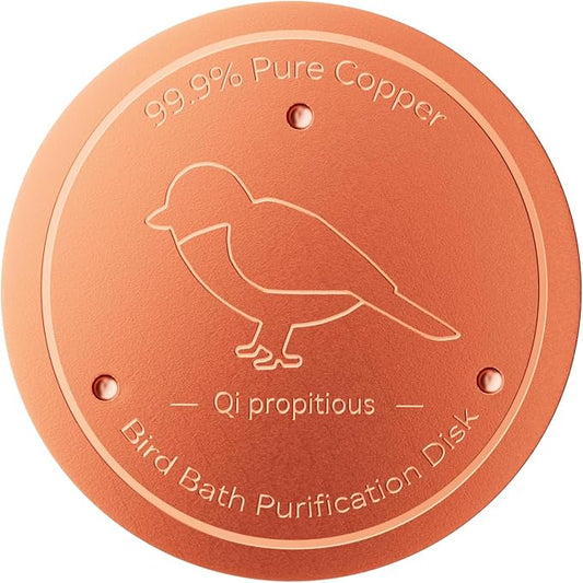 Bird Bath Copper Disk – 99.99% Pure Copper Water Cleaner, 1 mm Thick by Qi+propitious