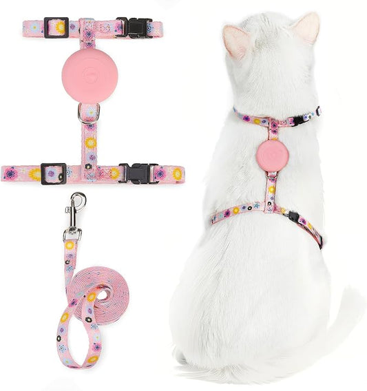 PUPTECK Adjustable Cat Harness and Leash Set Escape Proof Kitten Strap Collar by PUPTECK