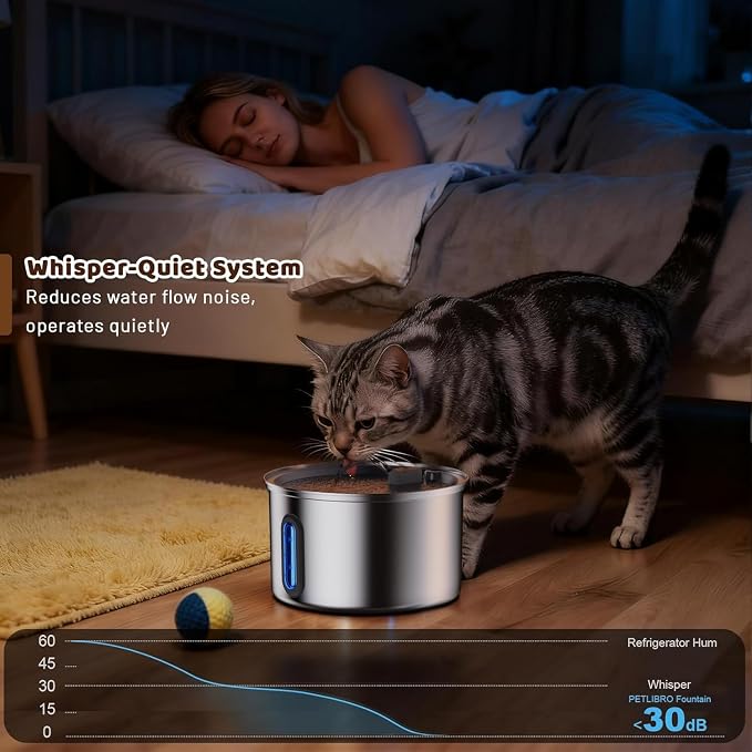 Cat Water Fountain Stainless Steel, 3.2L Cat Fountains - Image 4