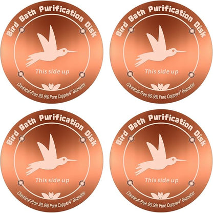 4Pcs Pure Copper Bird Bath Purification Disk, 0.6mm thick, All-Season Safe by CTTZCKJ