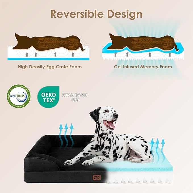 EHEYCIGA Orthopedic Dog Bed for Medium Dogs, Waterproof Memory Foam Medium Dog - Image 3
