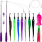 Cat Toys for Indoor Cats, 2 Retractable Cat Wand & 7PCS Worm Teaser Refills by ZeyZoo