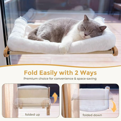 Pecute Foldable Cat Window Perch, Cloud-Soft Cat Bed - Image 2