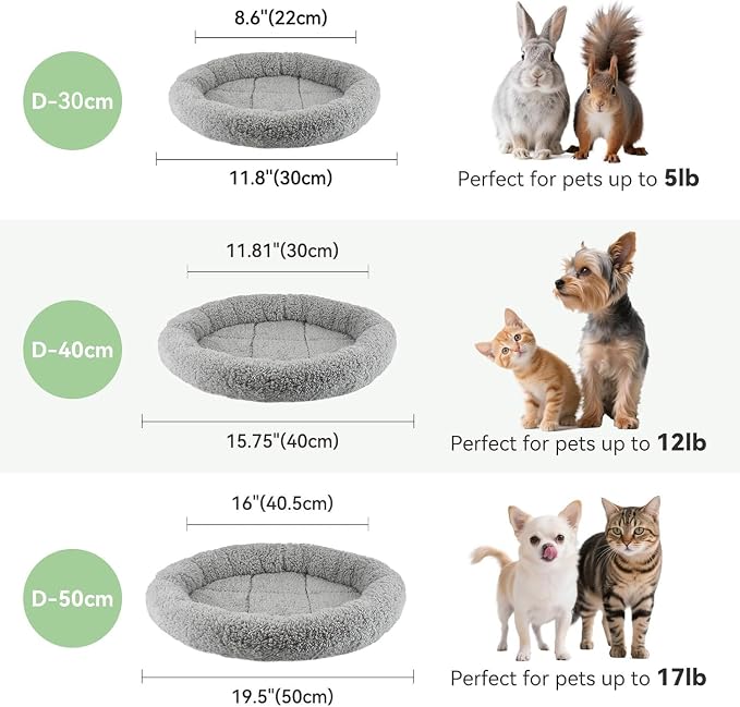 LESYPET Round Cat Bed for Cats Small Dogs - Image 5