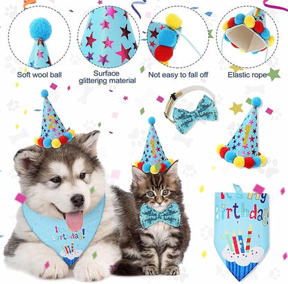 Dog Birthday Decorations, Puppy Birthday Party Outfits, Birthday Hat, Bow Tie - Image 2