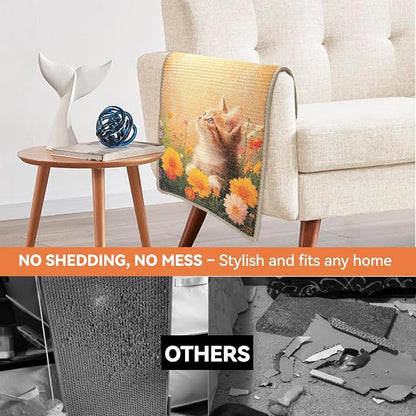 Cat Scratching Mat, 23.6 x 15.7'' Large Sisal Cat Scratch Pad - Image 5