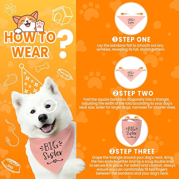 Big Sister&Baby Security in Training Dog Bandana, Dog Bandanas - Image 4