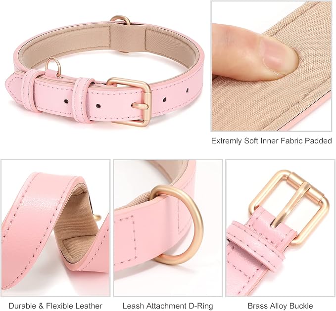 WHIPPY Leather Dog Collar for Small Medium Large Dog Adjustable Soft Breathable - Image 5