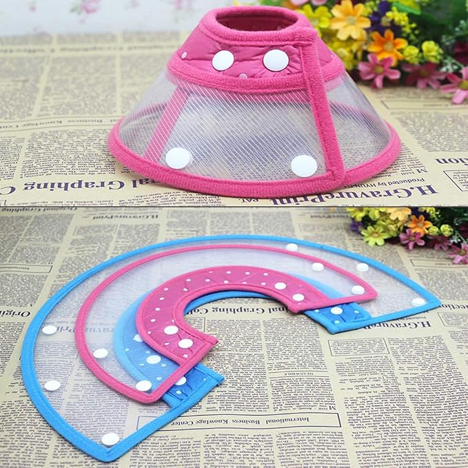 Pet Cone Recovery Dog Cone Adjustable Dog Collar Clear Padded Collar - Image 3