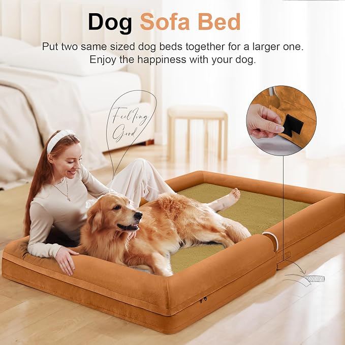 Large Dog Bed Orthopedic Washable: Beds Bolster XL Bed Medium Large Dogs Egg - Image 3