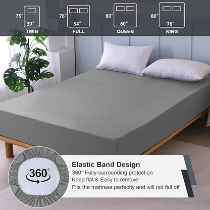 Waterproof Mattress Protector King, Fitted Sheet Style Breathable Mattress Cover - Image 5