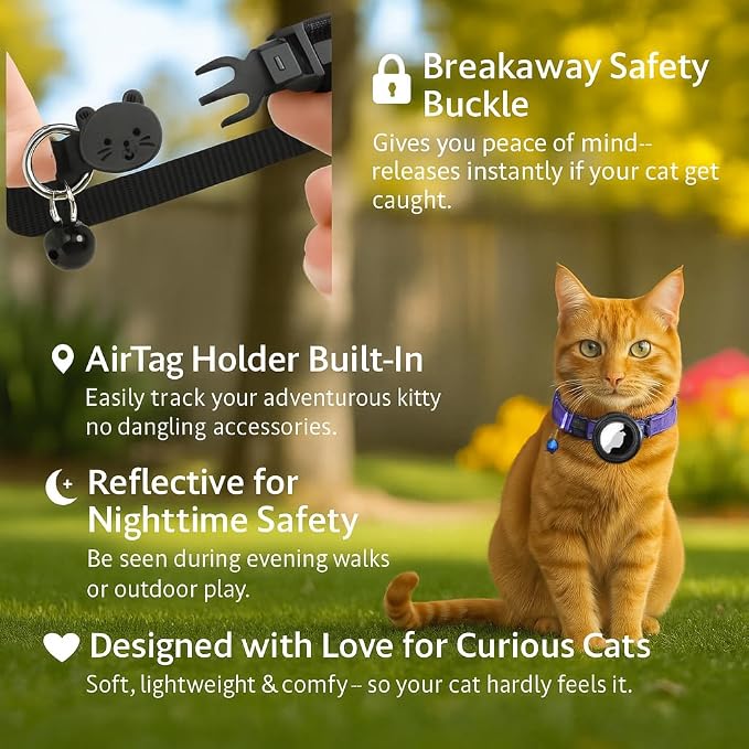 AirTag Cat Collar Breakaway – Reflective Kitten Collar - Image 7
