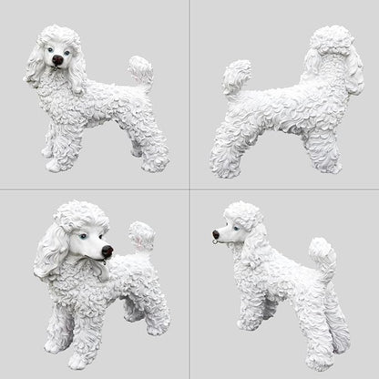 Poodle Statue Outdoor Decorations – Dog Statues Outdoor Standing White Poodle - Image 8