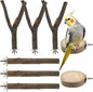 8 PCS Bird Perches for Cage, Natural Wood Parrot Perch Stand, Birds Cage by Mkobon