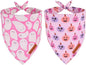 ADOGGYGO Pink Halloween Dog Bandanas 2 Pack, Reversible Ghost Pumpkin Scarf Bib by ADOGGYGO