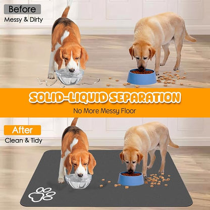 Dog Food Mat, Non Skid Cat Bowl Mat, No Stains Quick Dry - Image 4