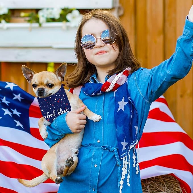 4th of July Dog Bandanas, Patriotic Party Pet Decorations 2 Pack, Adjustable - Image 6
