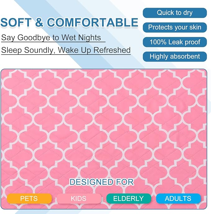 OUTCREATOR® Washable Bed Pads 34" x 56", Incontinence Mattress Protector - Image 5