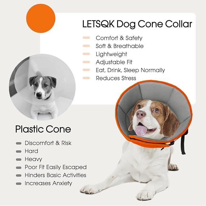 Dog Cone Collar After Surgery for Large Dogs, Adjustable Soft Cone for Dogs to - Image 7
