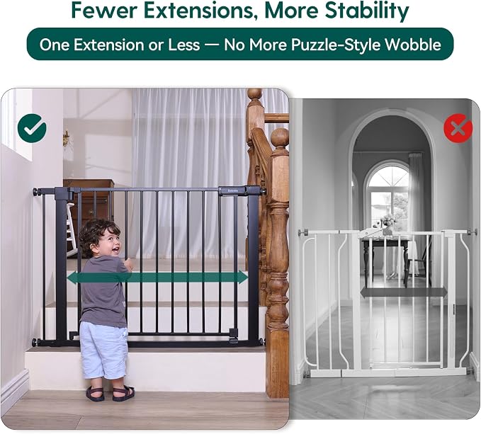 BABELIO Baby Gate for Doorways and Stairs, 41-46" Pet Gate - Image 3