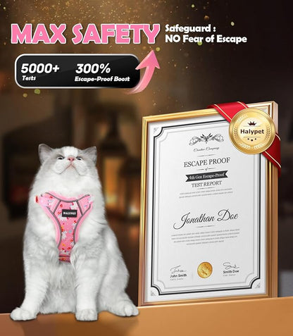 Halypet Cat Harness and Leash Set Cute Escape Proof Vest Harness - Image 4