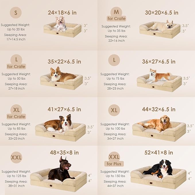 EHEYCIGA Orthopedic Dog Beds for Extra Large Dogs, Waterproof Memory Foam XL - Image 2