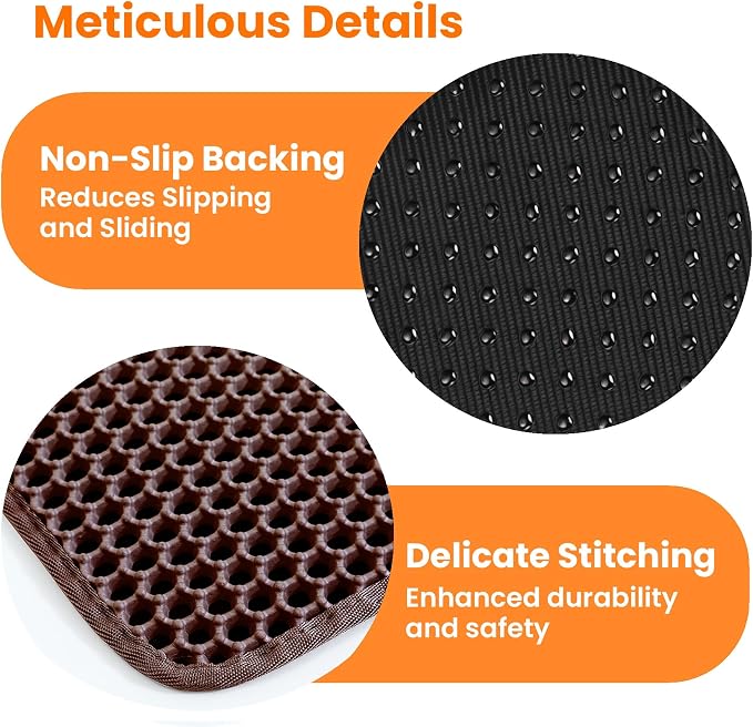 Cat Litter Mat, 24x18 Inches Large Double Layer Honeycomb Cat Litter Trapping - Image 8