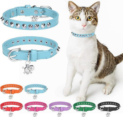 Leather Cat Collars for Boy Girl Cats by DILLYBUD
